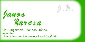 janos marcsa business card